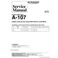 Cover page of PIONEER A107 Service Manual