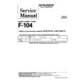 Cover page of PIONEER F-104 Service Manual