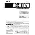 Cover page of TEAC AG-V1020 Owner's Manual