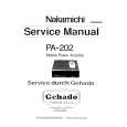 Cover page of NAKAMICHI PA-202 Service Manual