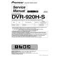 Cover page of PIONEER DVR-920H-S/WVXU Service Manual