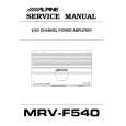 Cover page of ALPINE MRV-F540 Service Manual