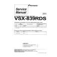 Cover page of PIONEER VSX-839RDS Service Manual