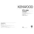 Cover page of KENWOOD ETC-2600 Owner's Manual
