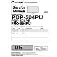 Cover page of PIONEER PDP-504PU/TUCK Service Manual
