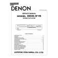 Cover page of DENON DCD315 Service Manual