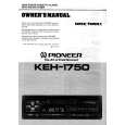 Cover page of PIONEER KEH1750 Owner's Manual
