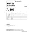 Cover page of PIONEER A107 I Service Manual