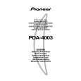 Cover page of PIONEER PDA-4003 Owner's Manual