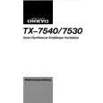 Cover page of ONKYO TX7540 Owner's Manual