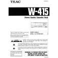 Cover page of TEAC W415 Owner's Manual