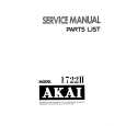 Cover page of AKAI 1722II Service Manual