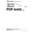 Cover page of PIONEER PDP-S40S/XTW/E5 Service Manual
