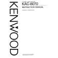 Cover page of KENWOOD KAC8070 Owner's Manual