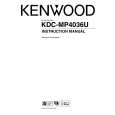 Cover page of KENWOOD KDC-MP4036U Owner's Manual