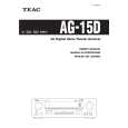 Cover page of TEAC AG15D Owner's Manual