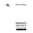 Cover page of NAKAMICHI HIGHCOMII Service Manual