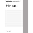 Cover page of PIONEER PDP-S40/XTW/CN5 Owner's Manual