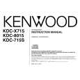 Cover page of KENWOOD KDC-X715 Owner's Manual
