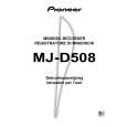 Cover page of PIONEER MJ-D508/MYXJ Owner's Manual
