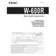 Cover page of TEAC W600R Owner's Manual