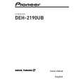 Cover page of PIONEER DEH-2190UB/XN/ID Owner's Manual