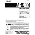 Cover page of TEAC AG400 Owner's Manual