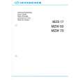 Cover page of SENNHEISER MZS 17 MZW 60 MZW 70 Owner's Manual