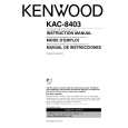 Cover page of KENWOOD KAC-8403 Owner's Manual