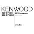 Cover page of KENWOOD KDC-MP4026 Owner's Manual