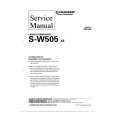 Cover page of PIONEER SW505 XE Service Manual
