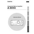 Cover page of ONKYO A-905X Owner's Manual