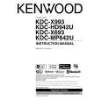 Cover page of KENWOOD KDC-X693 Owner's Manual