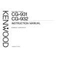 Cover page of KENWOOD CG-931 Owner's Manual