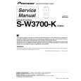 Cover page of PIONEER S-W3700-K/XTW/UC Service Manual