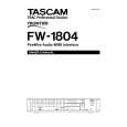 Cover page of TEAC FW-1804 Owner's Manual