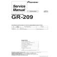 Cover page of PIONEER GR209 Service Manual