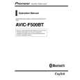 Cover page of PIONEER AVIC-F500BT/XCN/AU Owner's Manual