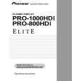 Cover page of PIONEER PRO-800HDI/LUCXC Owner's Manual