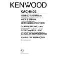 Cover page of KENWOOD KAC-6403 Owner's Manual