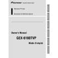 Cover page of PIONEER GEX-6100TVP Owner's Manual