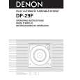 Cover page of DENON DP-29F Owner's Manual