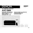 Cover page of DENON AVC-2800 Owner's Manual