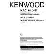 Cover page of KENWOOD KAC-8104D Owner's Manual
