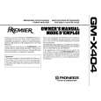 Cover page of PIONEER GM-X404/X1H/UC Owner's Manual