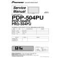 Cover page of PIONEER PDP-504PU Service Manual