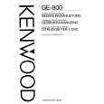 Cover page of KENWOOD GE-800 Owner's Manual