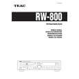 Cover page of TEAC RW800 Owner's Manual