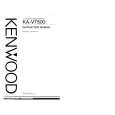 Cover page of KENWOOD KAV7500 Owner's Manual