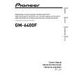 Cover page of PIONEER GM-6400F/XJ/ES Owner's Manual